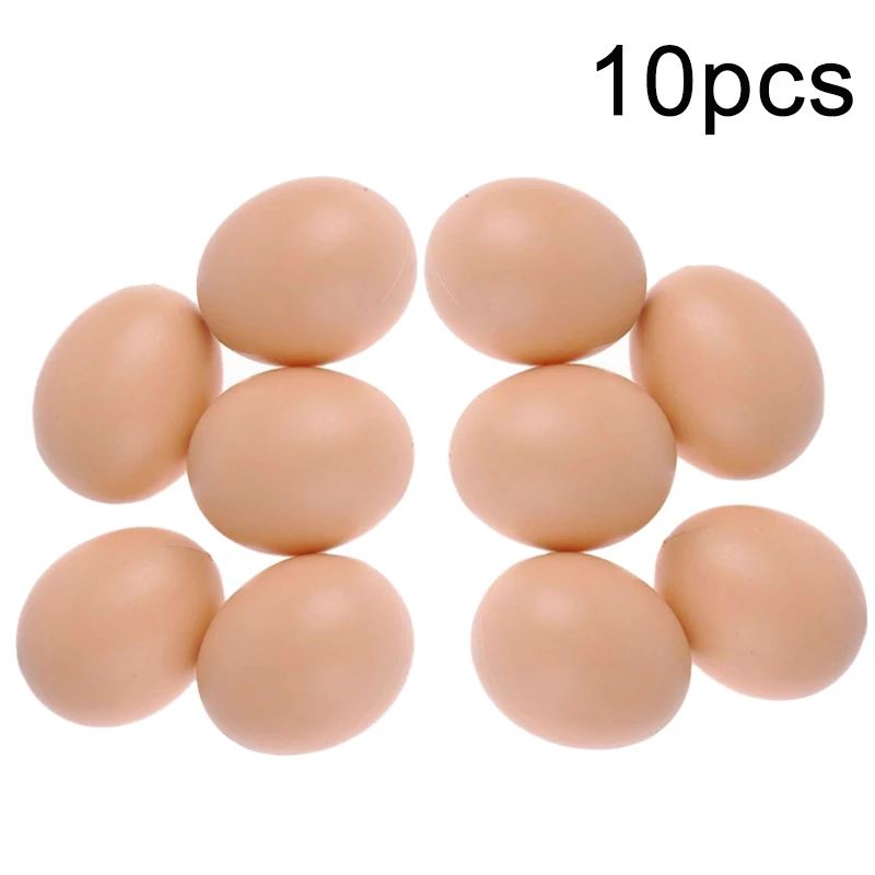 

10pcs Artificial Eggs Imitated Plastics Eggs Props Photographic Ornaments Poultry Hatching Simulation Eggs Educational Toy