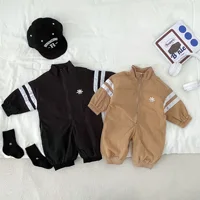 Vêtements de sport rayés pour bébés garçons de 0 à 3 ans, avec fermeture éclair, pour sortie, printemps, automne 2