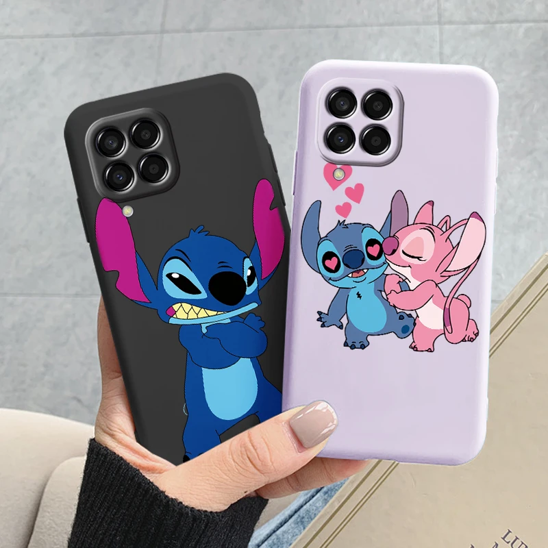 Фото Чехол-накладка для Samsung Galaxy M33/M53, футляр с милым принтом ститча, мультяшный чехол для влюбленных пар, чехол для Samsung M 33, мягкий чехол из ТПУ, подарки №3