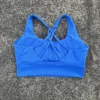 Solid Color Soft Tight Gym Yoga Underwear high strength shockproof Women Cross Back Fitness Bra Sport Top Comprehensive Butter 4