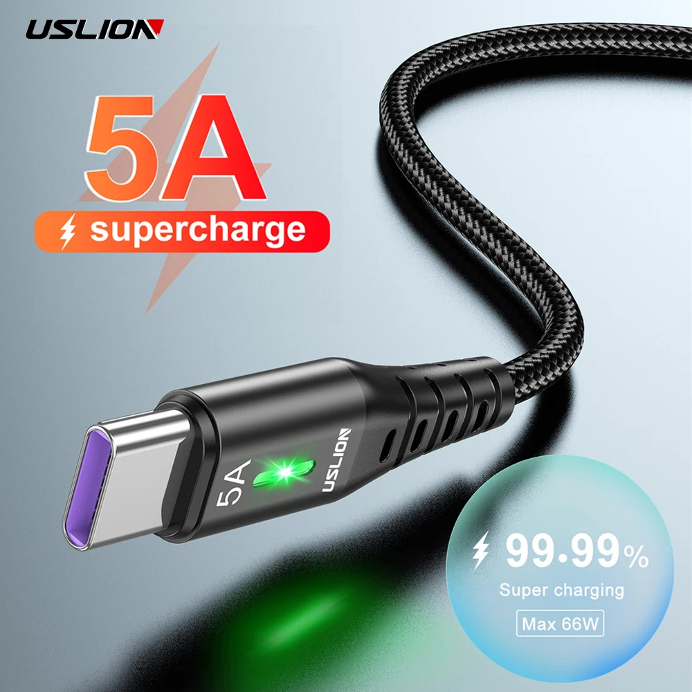 USB C Cable 5A for Huawei P40 P30 Pro Xiaomi Poco