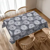 Nappe Moderne Blanche et Grise à Motif Floral Abstrait Sans Soudure pour la Maison, la Cuisine, les Dîners, les Fêtes et la Décoration de Fêtes 1