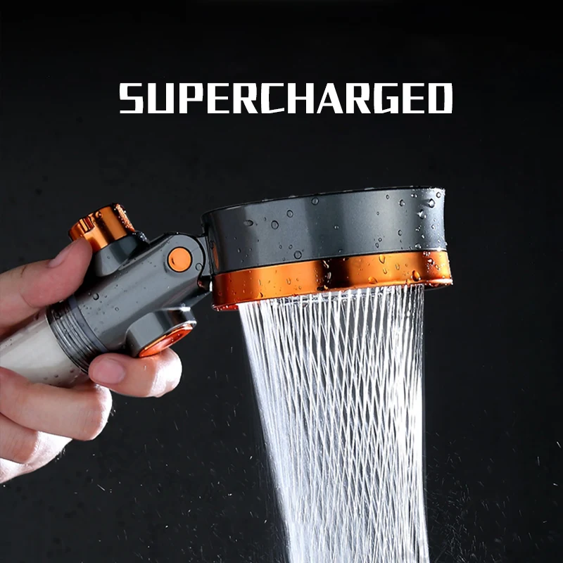 Shower Head Shower Nozzle Double Sided 3 Jettings Water Saving Filtration Round Rainfall Adjustable Nozzle Sprayer Bathroom