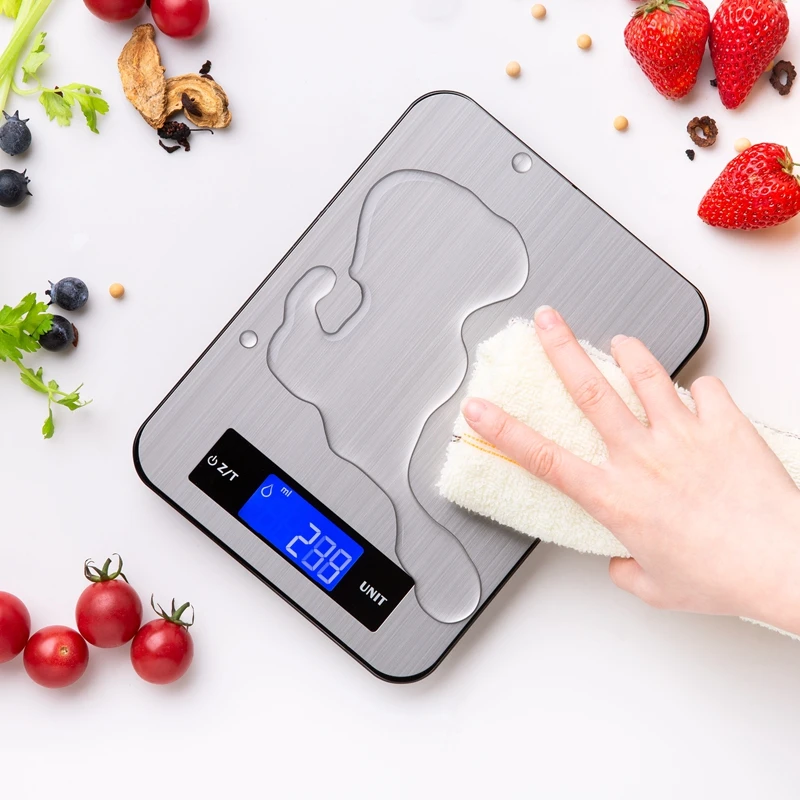Digital Kitchen Scale 5kg/10kg/20kg Stainless Steel Food Glass Panel Balance Measuring Grams Water Milk ml Cooking Baking Tools kitchen scale