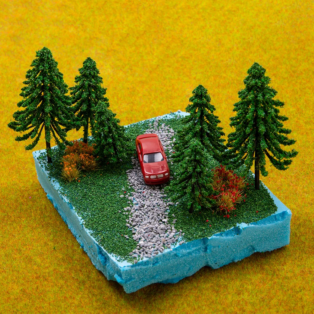 

6-10CM Handmade Simulation Pine Tree Model Diy Sand Table HO Railway Scene Plants Kits Layout Materials Diorama Decoration 5Pcs