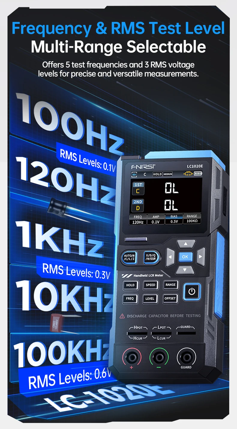 LC1020E High-Precision Handheld Tool Digital Bridge Tester Handheld LCR Meter In