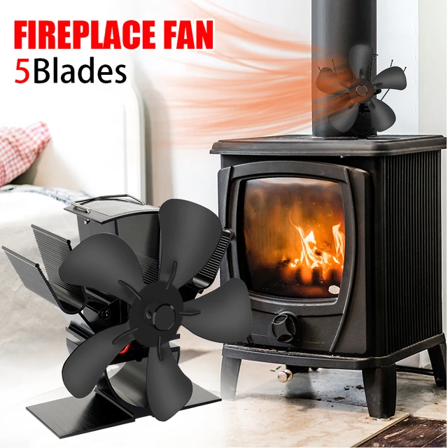 Mini Stove Fan Heat Powered Fireplace Fan Log Wood Burner Eco-fan Quiet 5  Blade Fireplace Fan Home Winter Warm Heat Distribution - AliExpress