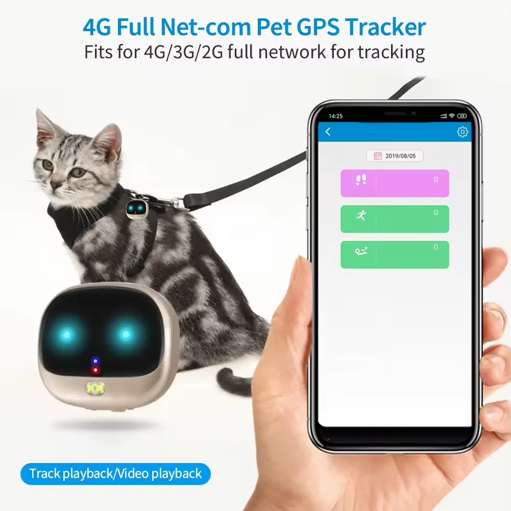 For Cats Gps Cat Collar Amazon 4G Waterproof Gps Tracker Pet LED