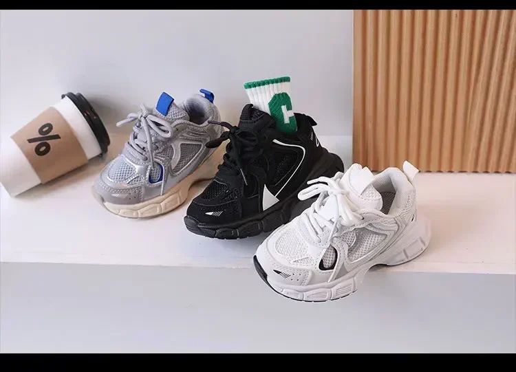 Description Picture 4 of itemChildren Tennis Shoes Versatile Non-slip White Sneakers for Kids Girls Fashion Causal Breathable Toddlers Boys Sports Shoes Hot