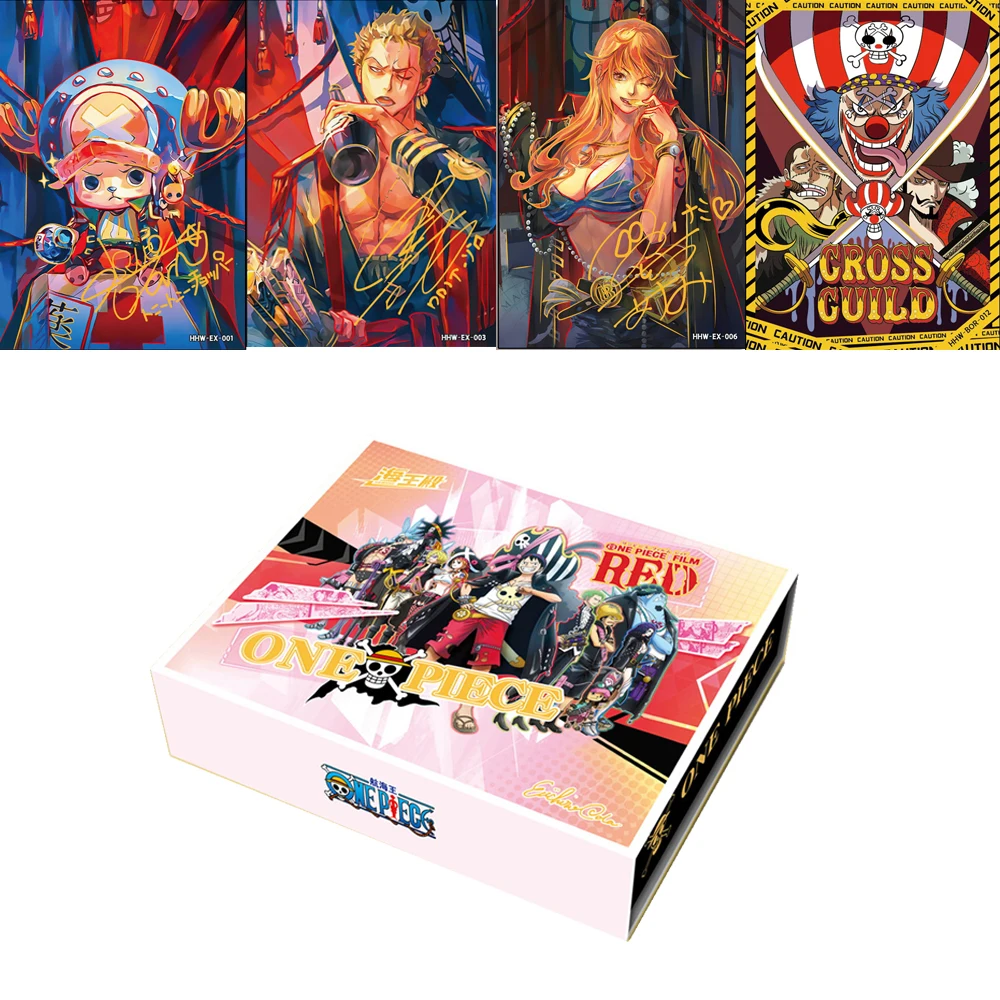 

2024 New One Piece Collection Cards Film Red Theater Handdrawn Colorful Signature Manga Cards Boy's Birthday Gift Table Toys