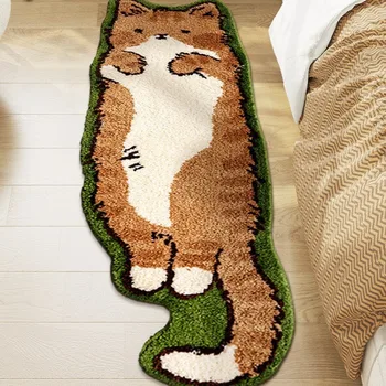 Tappetino per camera da letto gatto Divertente lavabile in lavatrice Tappeto a forma di animale Tappeto per corridoio Camera da letto Cucina Corridoio Soggiorno 1
