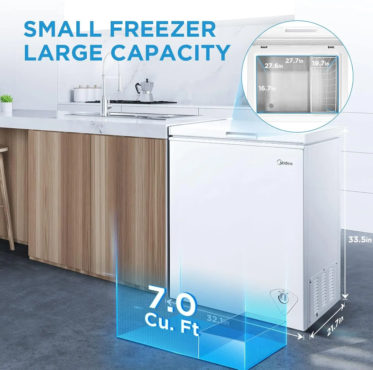 Chest Freezer, 7.0 Cubic Feet, White