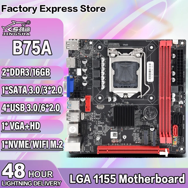 B75 Motherboard LGA 1155 B75A Desktop Support DDR3 RAM With NVME M.2+ WIFI M.2 Interface USB3.0 SATA3.0 Placa Mae Mainboard 1