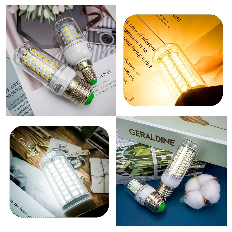 Led Light 10pcs/lot E27 Led Lamp AC 220V Corn Bulb 24 36 48 56 69 72leds SMD5730 E14 Chandelier Lighting