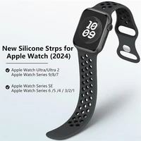 Silicone Watch Strap For Apple watch 44MM/45MM/46MM 49MM/38MM/40/41MM Sports Rubber Band Iwatch Series Ultra 11 10 9 8 7 6 SE 5 - Image 3