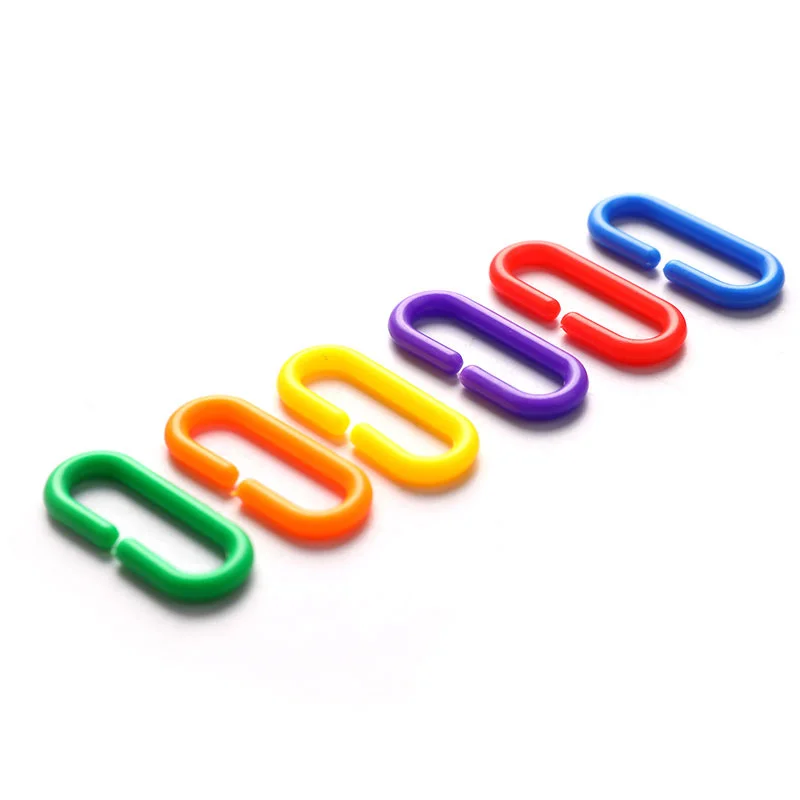 Plastic Parrot Toys C-clips Hooks Chain C-links Sugar Glider Rat Bird Toy Parts Parakeet Accessories 50Pcs/lot