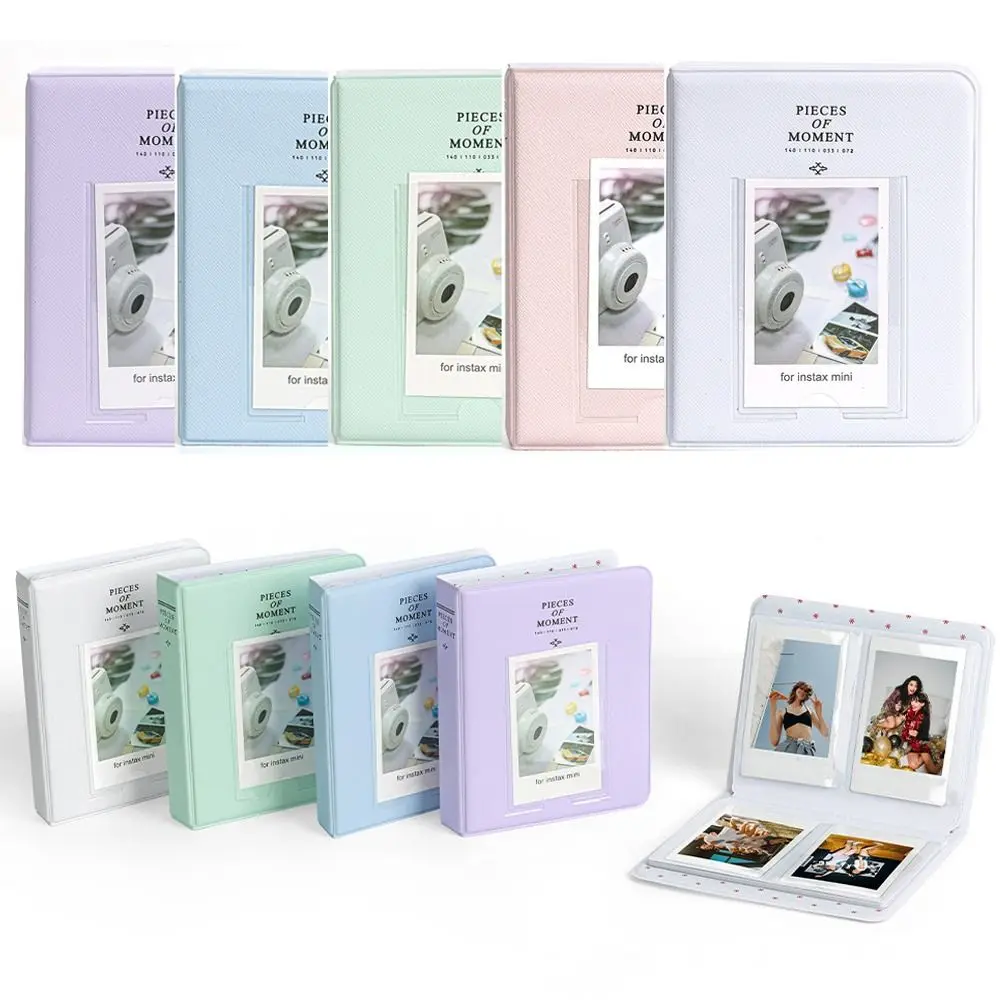 1PC 64 포켓 사진 앨범 인치 사진 보관 케이스 우표 티켓 카드 정리함 Fujifilm Instax Mini 12/11/9용