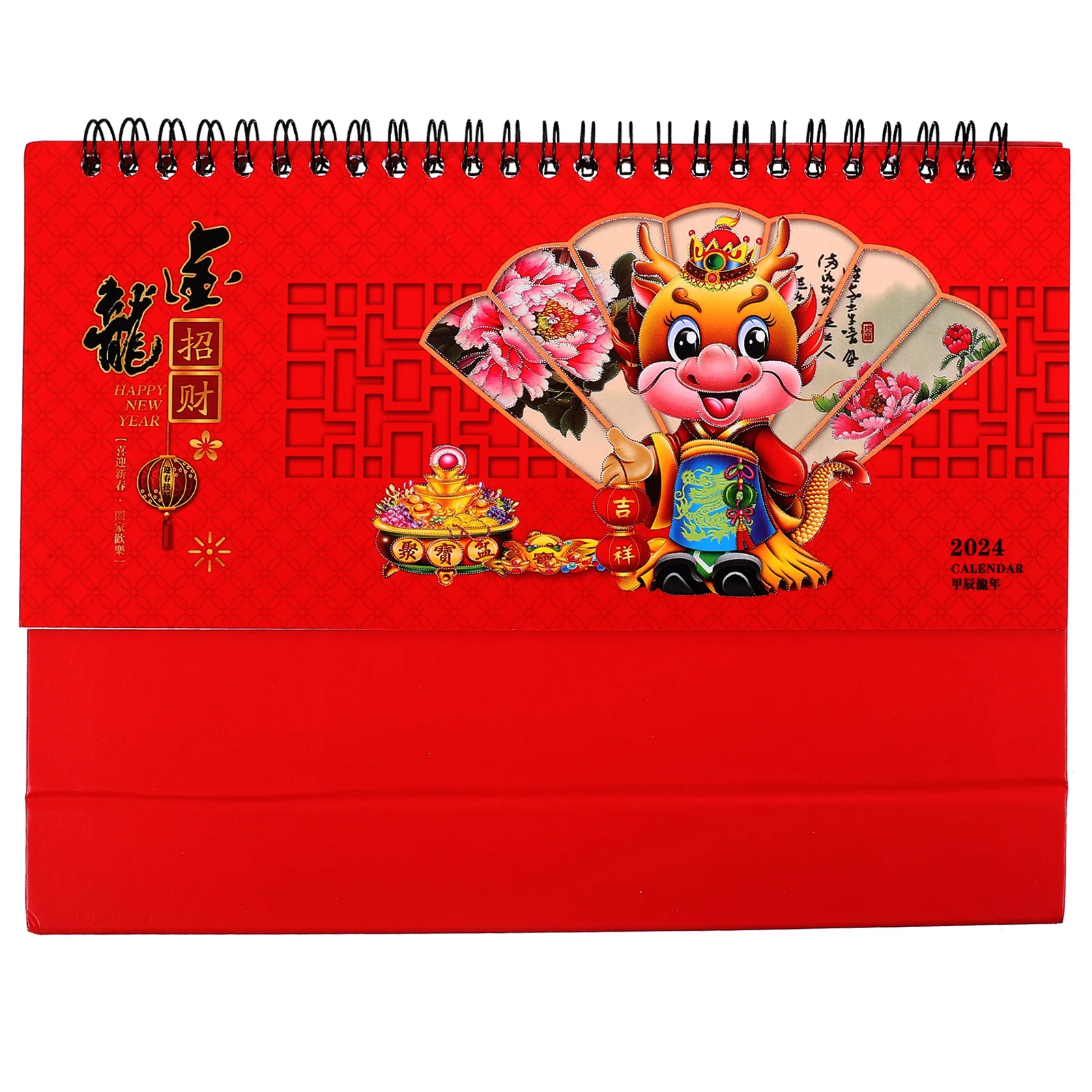 2024 Mini Desk Calendar Chinese Calendar Tabletop Flip Calendar Spiral Binding Chinese Calendar Decor Office 2024
