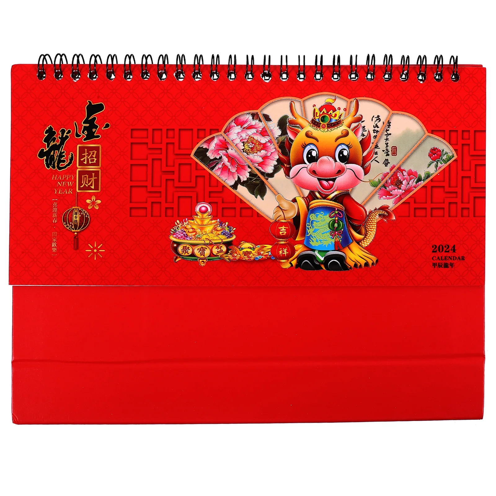 

2024 Mini Desk Calendar Chinese Calendar Tabletop Flip Calendar Spiral Binding Chinese Calendar Decor Office 2024