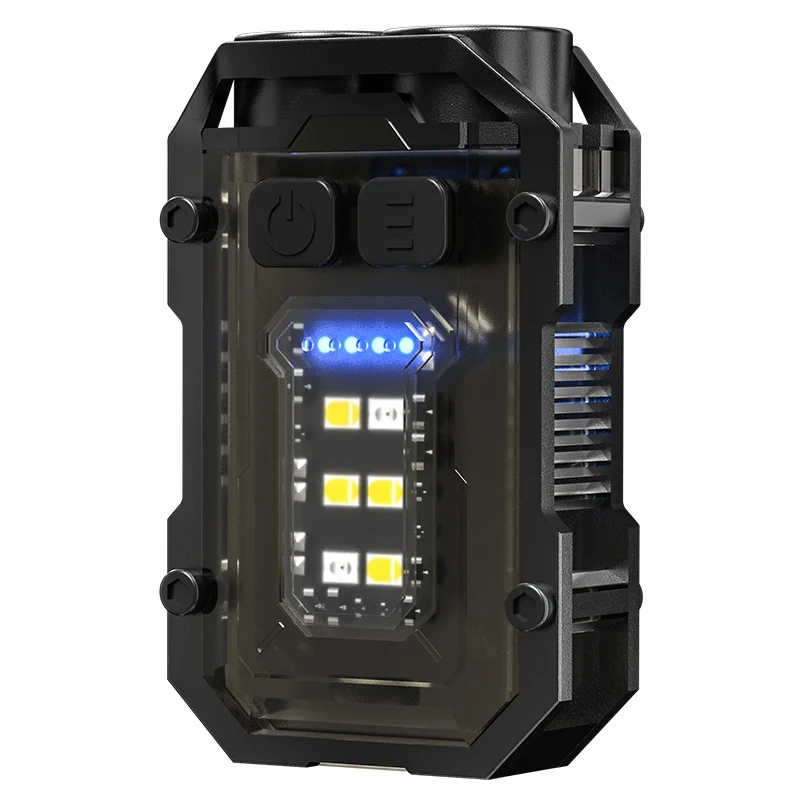 MODOAO Portachiavi a LED Torcia Portatile Torcia Solare LED Mini Portachiavi Luce 3 Perline Ad Alta Luminosità Tasca Luci di Emergenza (4 pezzi