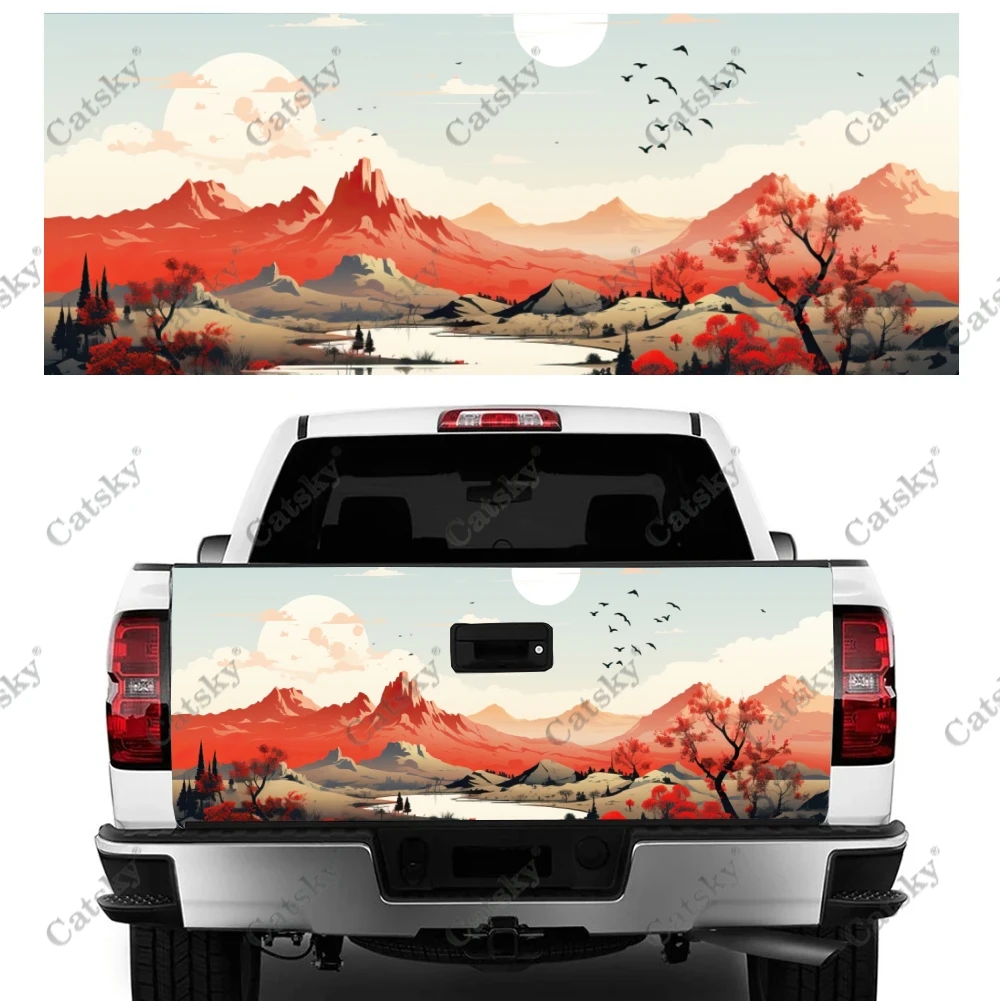 

Обмотка для задней двери грузовика с красными чернилами в китайском стиле, универсальная, подходит для полноразмерных грузовиков, устойчива к атмосферным воздействиям