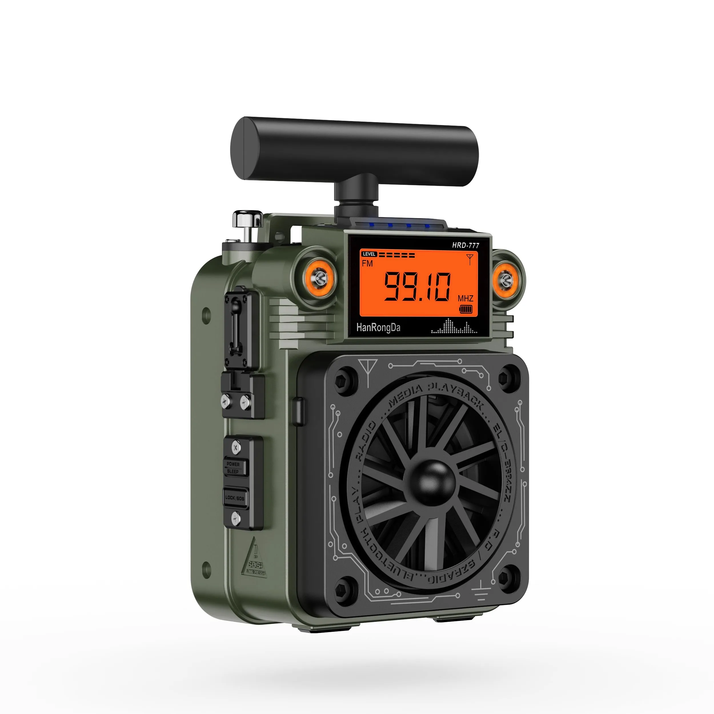 Hanrongda HRD-777 FM MW SW VHF WB Full-Band Bluetooth Radio Receiver Fingertip Gyroscope Mini Radio Multi-Function Mini Speaker radio receiver radio case