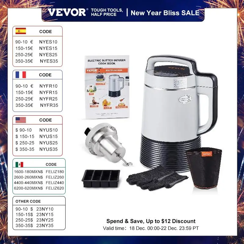 Vevor butter maker machine 6 functions herbal infuser magic butter