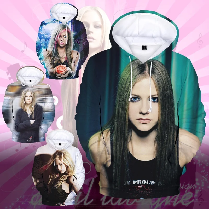 

Newest Avril Lavigne 3D Printed Hoodies Pop Music American Singer Men's O-Neck Casual Long Sleeve Oversize Hoodies