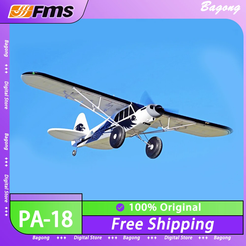 

FMS RC Airplane 1700MM PA-18 Model PNP J3 Piper Super Cub 4S 6CH With Gyro Auto Balance Trainer Beginner Aircraft Collection Toy