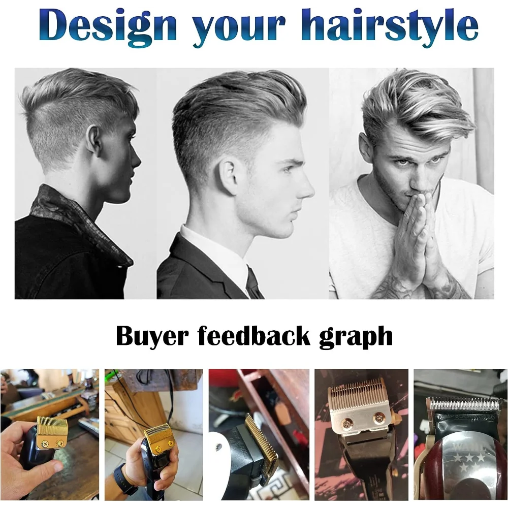 Razor Blade Replacement Precision 2 Holes Adjustable Hair Trimmer Parts Blades Compatible with Wahl 5 Star Series Cordless Clipper for Barber