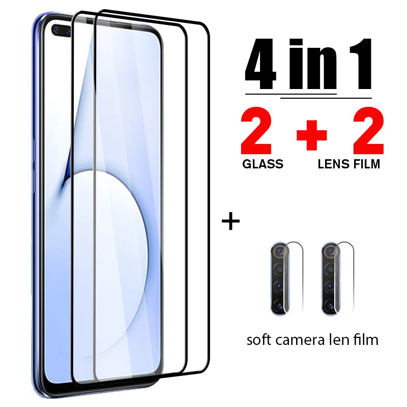 

Защитное стекло 4 в 1 с полным покрытием для realme 8 7 Pro 5G Q3 pro, Защитное стекло для экрана для realme GT Neo 5G C21 C25
