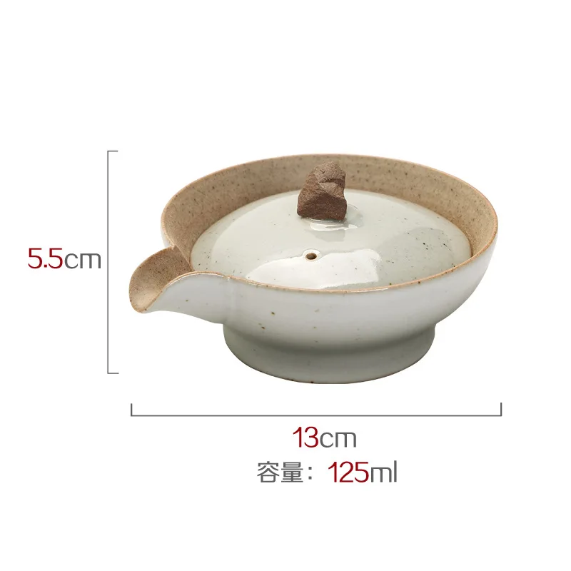 Japanese Stoneware Kung Fu Tea Set Ceramic Gaiwan Bowl Hand Grab Pot Bubble Teapot Manual Kiln Discoloration Glaze Tea Bowl