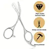 Stainless Steel Eyebrow Trimmer Scissors & Comb Set - Precision Grooming Tool for Men and Women - Effortless Hair Removal 2