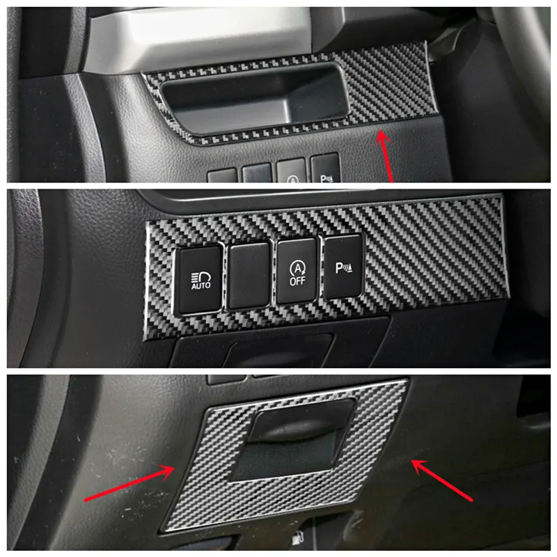 Car Dashboard Headlight Switch Panel Decorative Cover Trim Strips For Toyota Highlander Light Control Panel Stickers Car Styling
