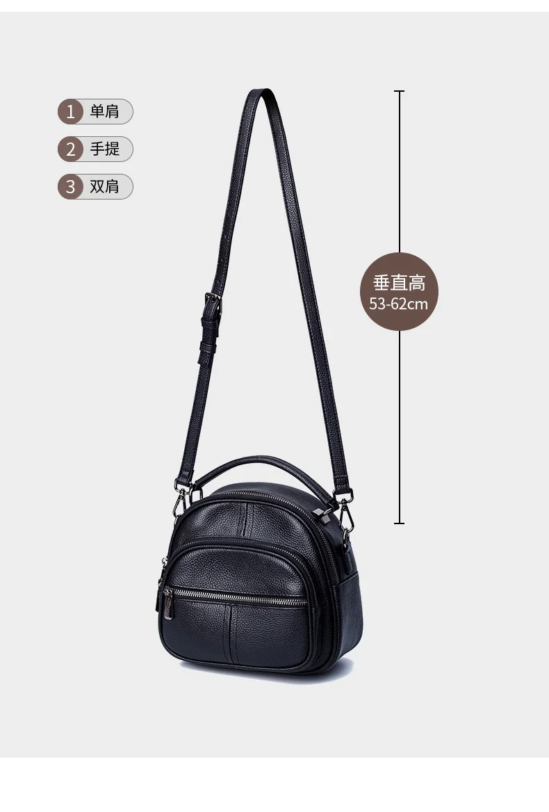 Dual-zweck Echtes Leder Tasche Frau Echtes Kuh Leder Rucksack Multifunktionale Damen Rindsleder Handtasche – Detail 17
