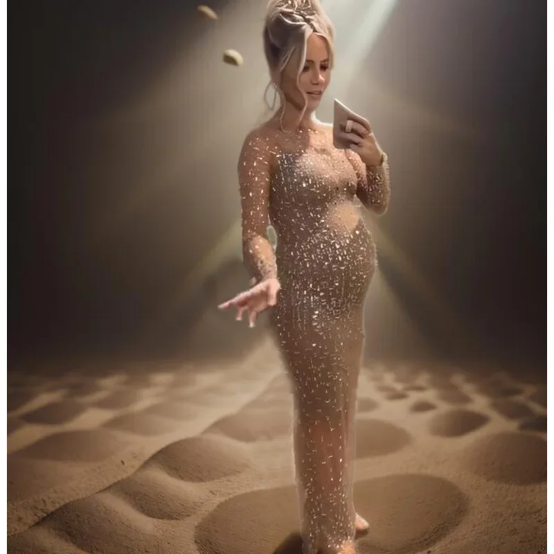 Sparkly Wedding Dresses maternity dresses photoshoot vestidos para  embarazadas    baby shower - AliExpress 1501