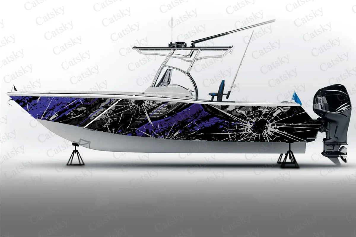Splash vector abstract graphics Boat Sticker Packaging Fish Boat Waterproof  Custom Marine Boat Sticker boat wrap vinyl - AliExpress