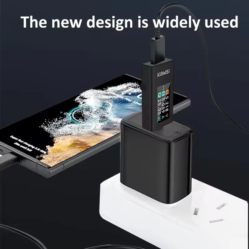 Testeur USB-C Compteur De Puissance 4-30V 6,5A - Écran LCD, Mesure Tension Courant Capacité - Pour PD/QC - 7