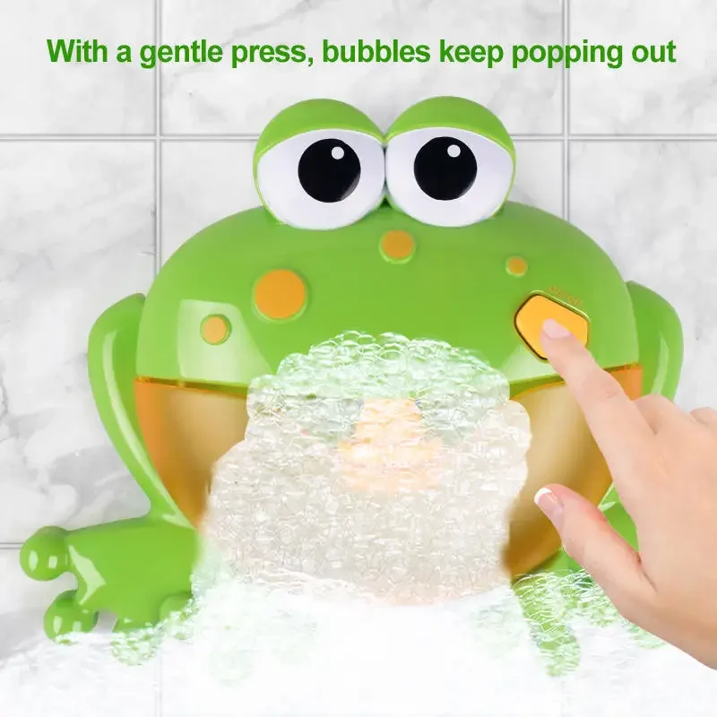 Baby Bath Toys Bubble Machine Frog Music Kids Bath Toy Bathtub Soap Automatic Bubble Maker Baby Bathroom Toy for Children 5