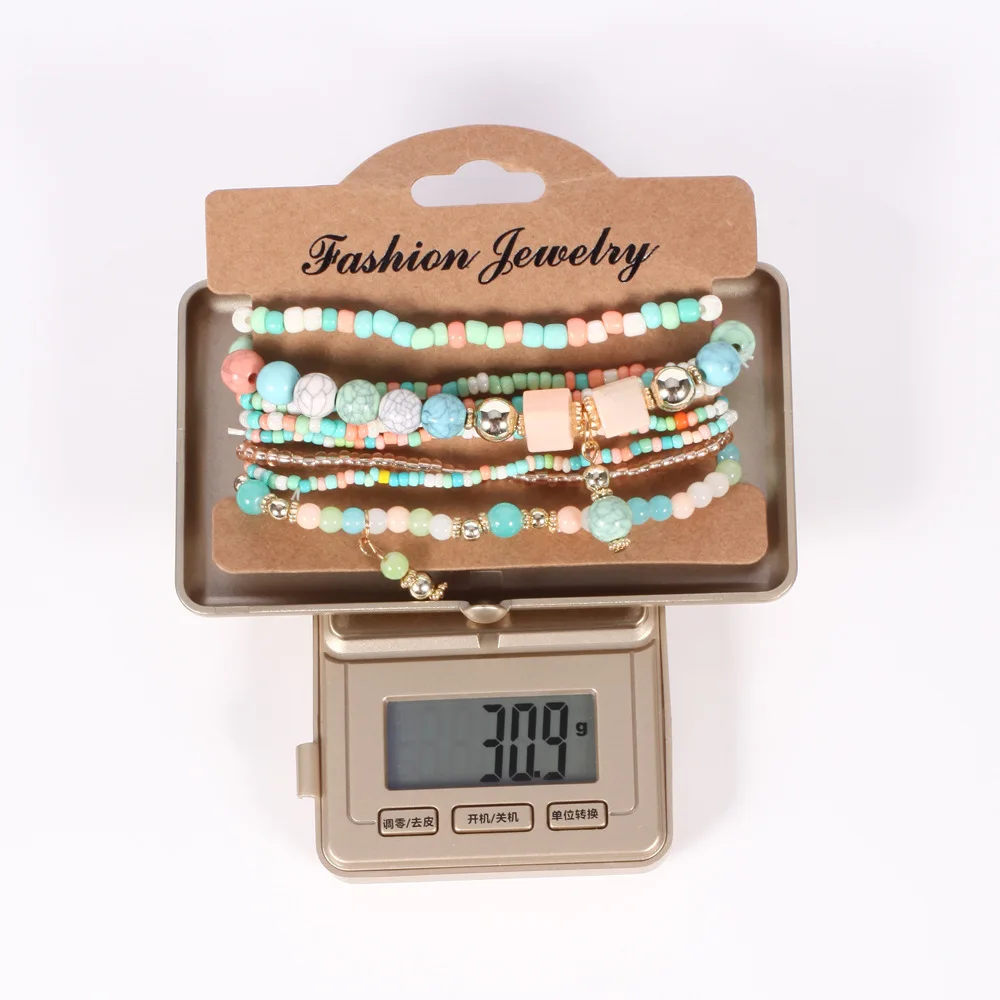 Bohemian Handmade Beads Bracelet Set For Women Summer Colorful Beaded Chain Bangle Girls Boho Jewelry Accessories - 6
