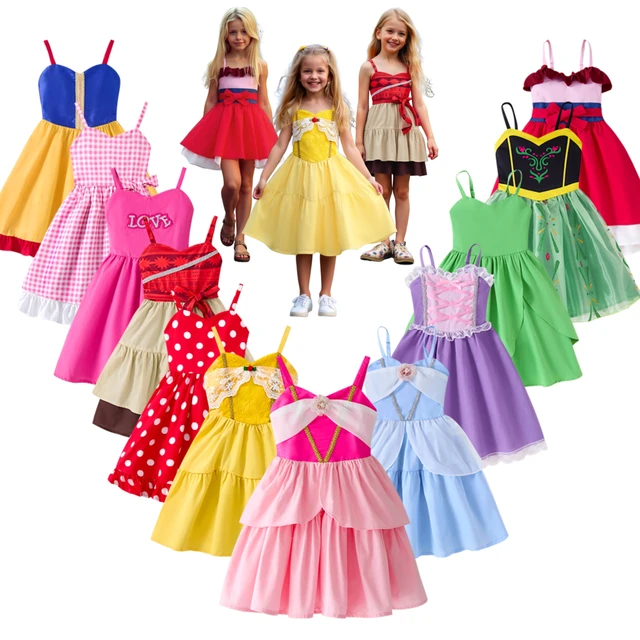 Robe d'été à lacets pour petites filles, tenue de princesse sans manches à bretelles, vêtements Cool et ventilés pour enfants de 1 à 10 ans 1