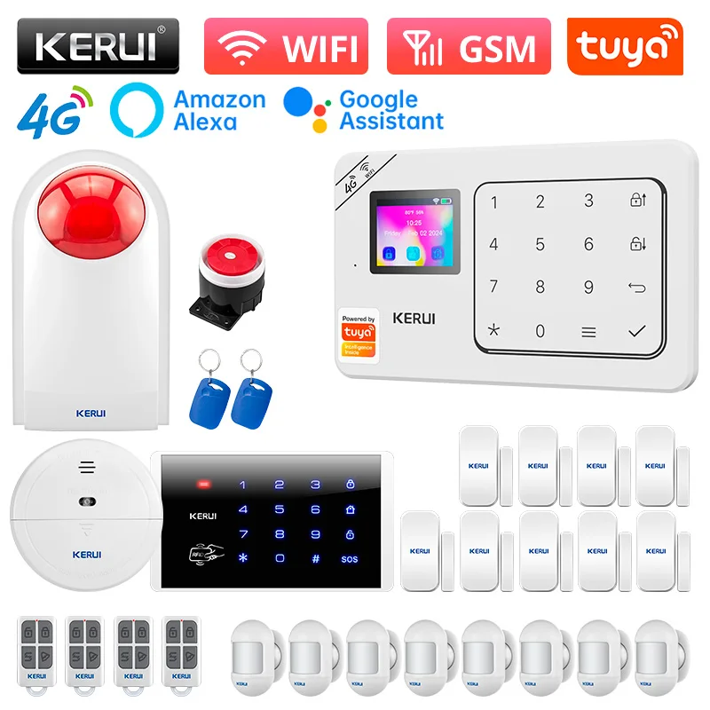 433MHZ Anti-theft Alarms 4G+WiFi Wireless Home Alarm System Kit Tuya Smart Burgl