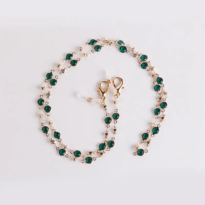 Glasses Chain Bohemian Crystal Glasses Chain Women Heart Pearl Beaded Mask Hanging Rope Eyeglass Accessories Mask Chain Sunglasses Rope