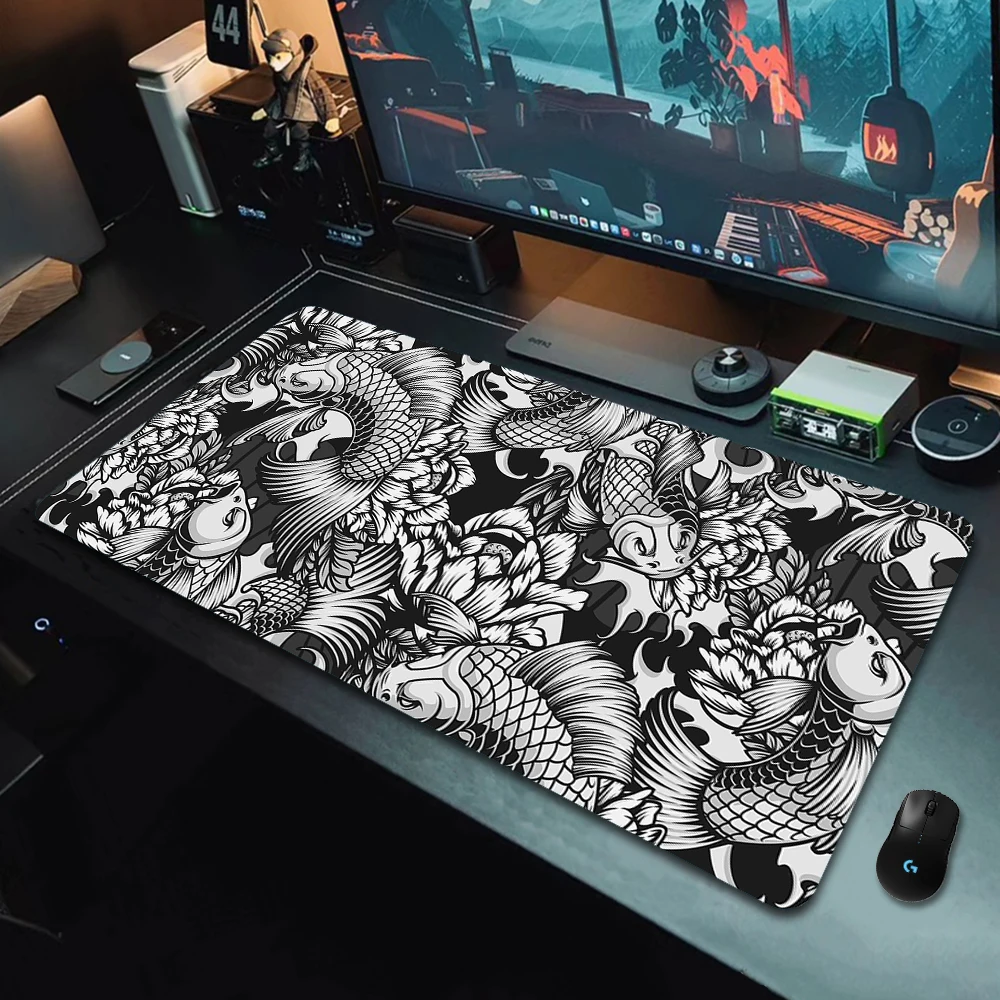 Gaming Mouse Pads Koi Taichi Neutral Table Mats Computer Mousepad Company Big Desk Pad 100x50cm Large Gamer Mousepads Mouse Mat mouse pad gaming mousepad computer desk mat