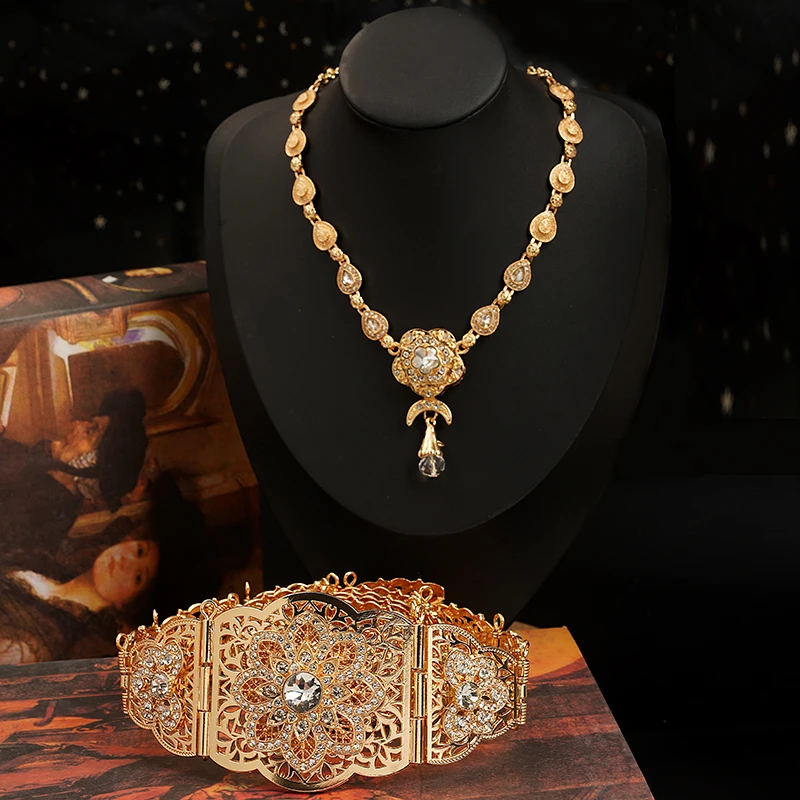 Moroccan Chic Caftan Belt Gold Color Red Green Stone Algeria Wedding Dress Kaftan Abaya Arab Waist Chain Belt Jewelry bridal waistband,bridal dress decoration