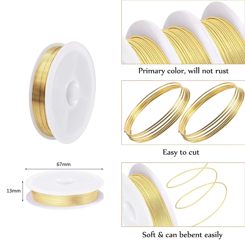 Premium Multi-Gauge Soft Brass Wire Coil - 1-100m Lengths