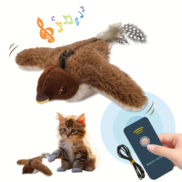 Remote Control Cat Toy Interactive Electric Fluttering Sparrow Realistic Bird Movements Engaging Pet Play Accessory Remote Control Cat Toy Interactive Electric Fluttering Sparrow Realistic Bird Movements Engaging Pet Play Accessory