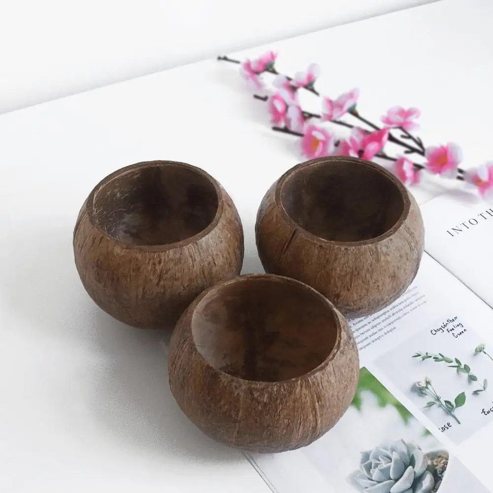 Fancy Coconut Shell Bowl Sturdy Candy Bowls Decorative Coconut Shell Candle Holder Bowl  Creative