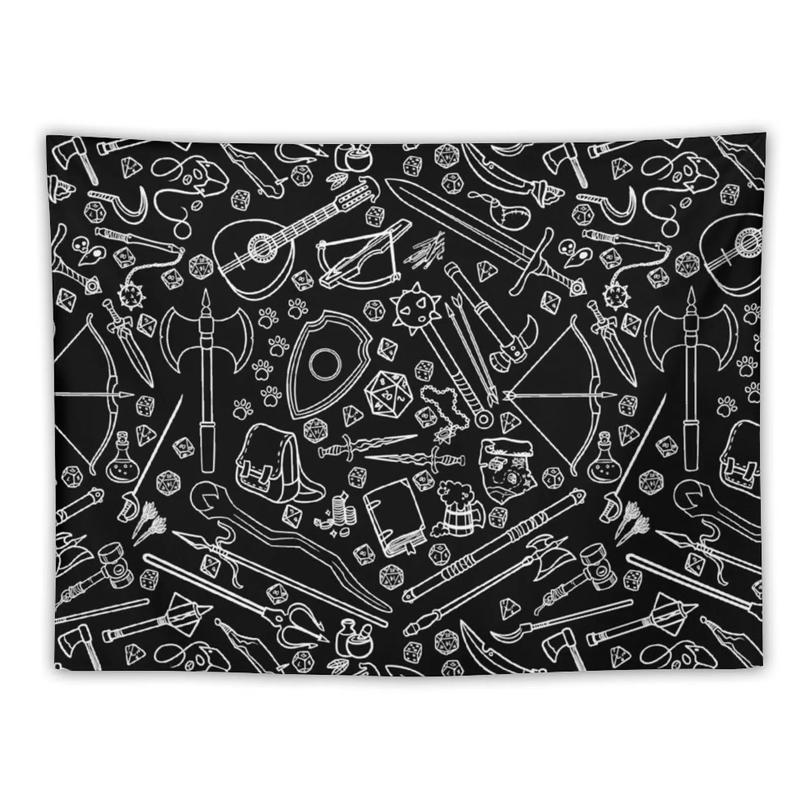 

Adventure Pattern - White Tapestry Aesthetic Room Decor Korean For Bedroom Tapestry