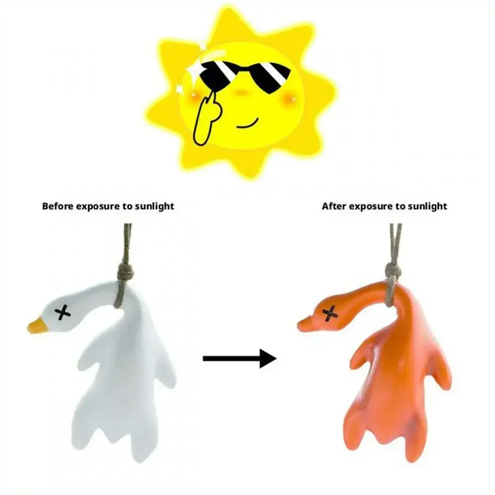Color Changing Resin Roast Duck Car Pendant Keychain